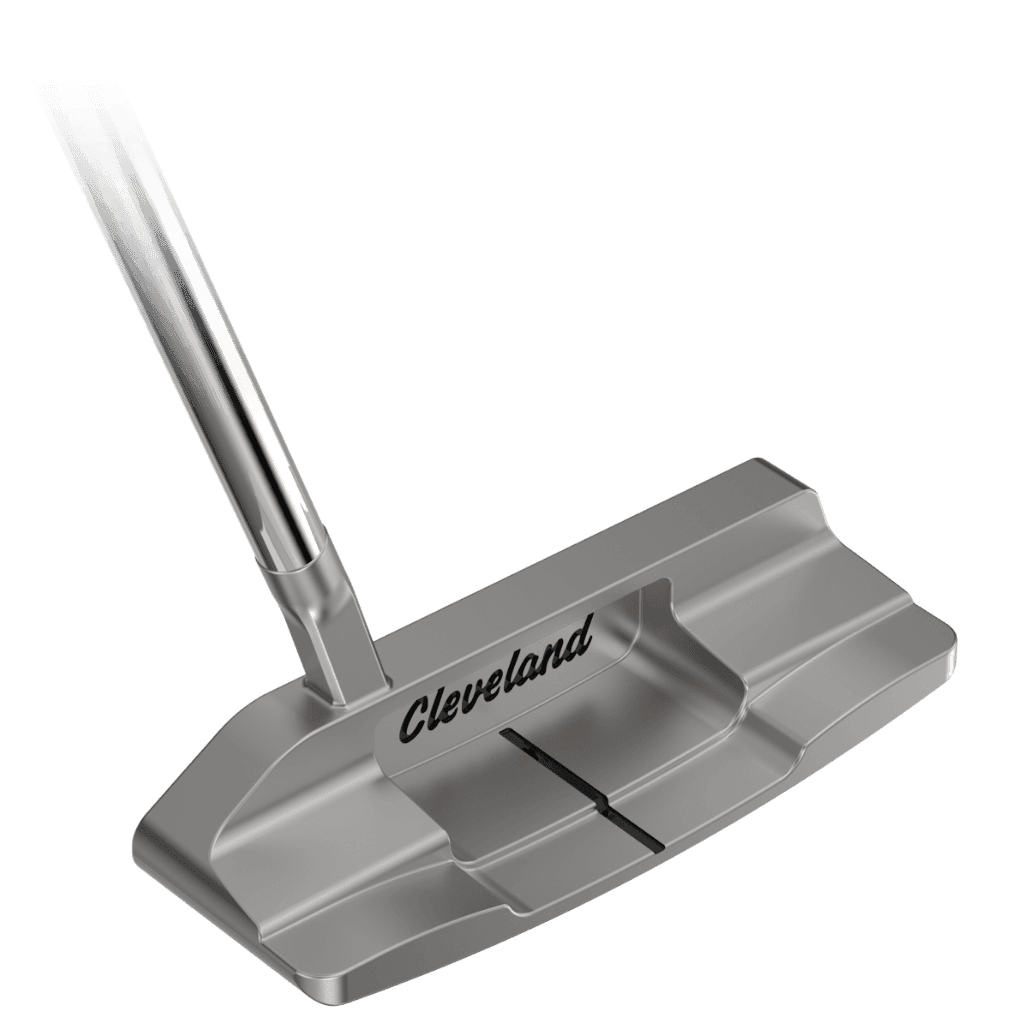 Slant neck hosel on a Cleveland HB Soft 2 Model 8S putter showing single angled bend design